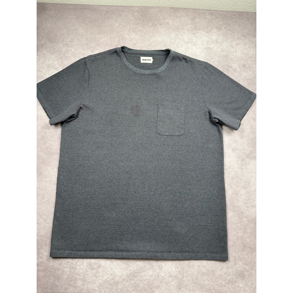 Taylor Stitch Heavy Bag Tee Mens 46 XL  Charcoal Gray Heather Pocket T-Shirt